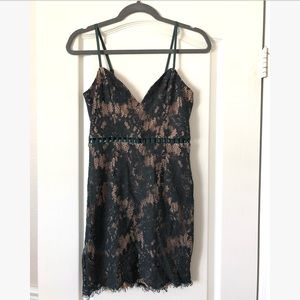Green and Nude lace dress
